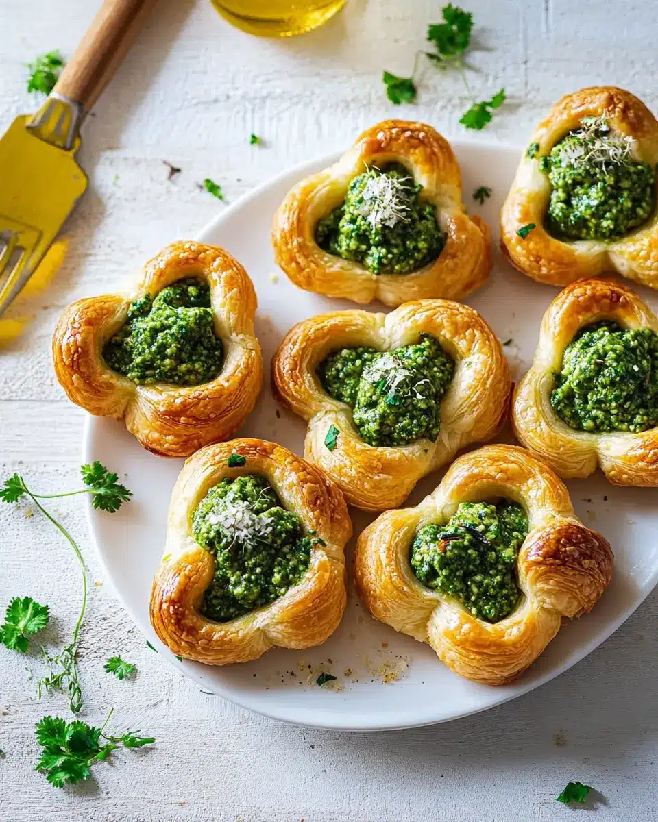 Blätterteig-Kleeblätter mit Bärlauch-Pesto: Irresistibly Fresh!