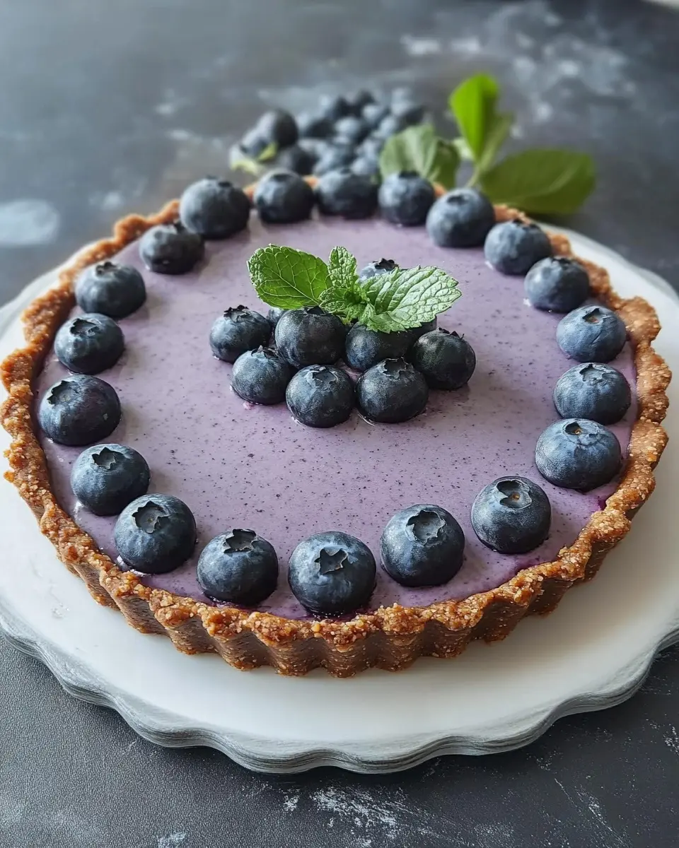 Vegane Tarte mit Nussboden: Best Bl blueberry Delight