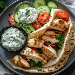 Crockpot Griechische Hähnchen Pitas mit Tzatziki Rezept genießen First Image First Image