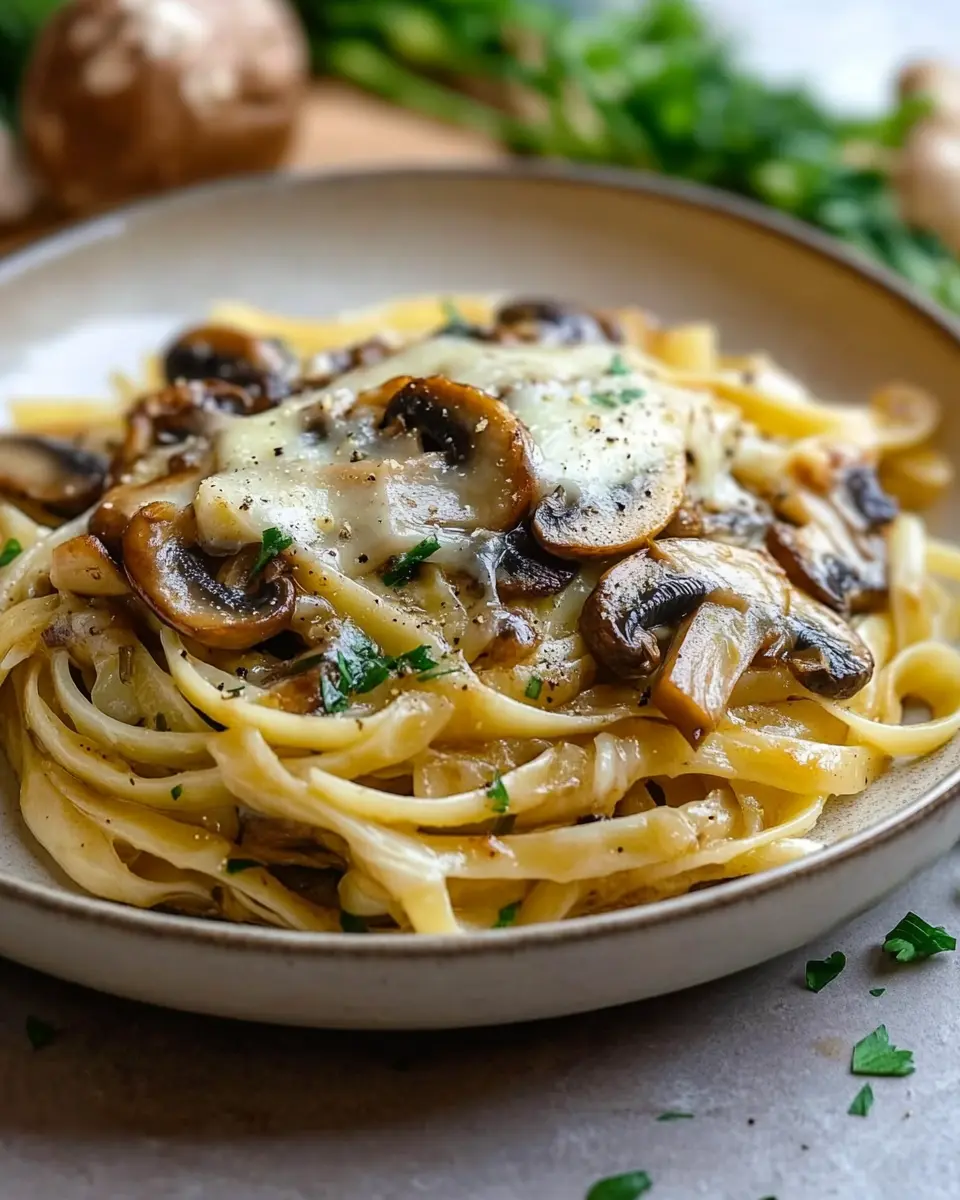 Pasta mit karamellisiertem Lauch und Pilzen auf Gruyère: Irresistibly Cozy Comfort!