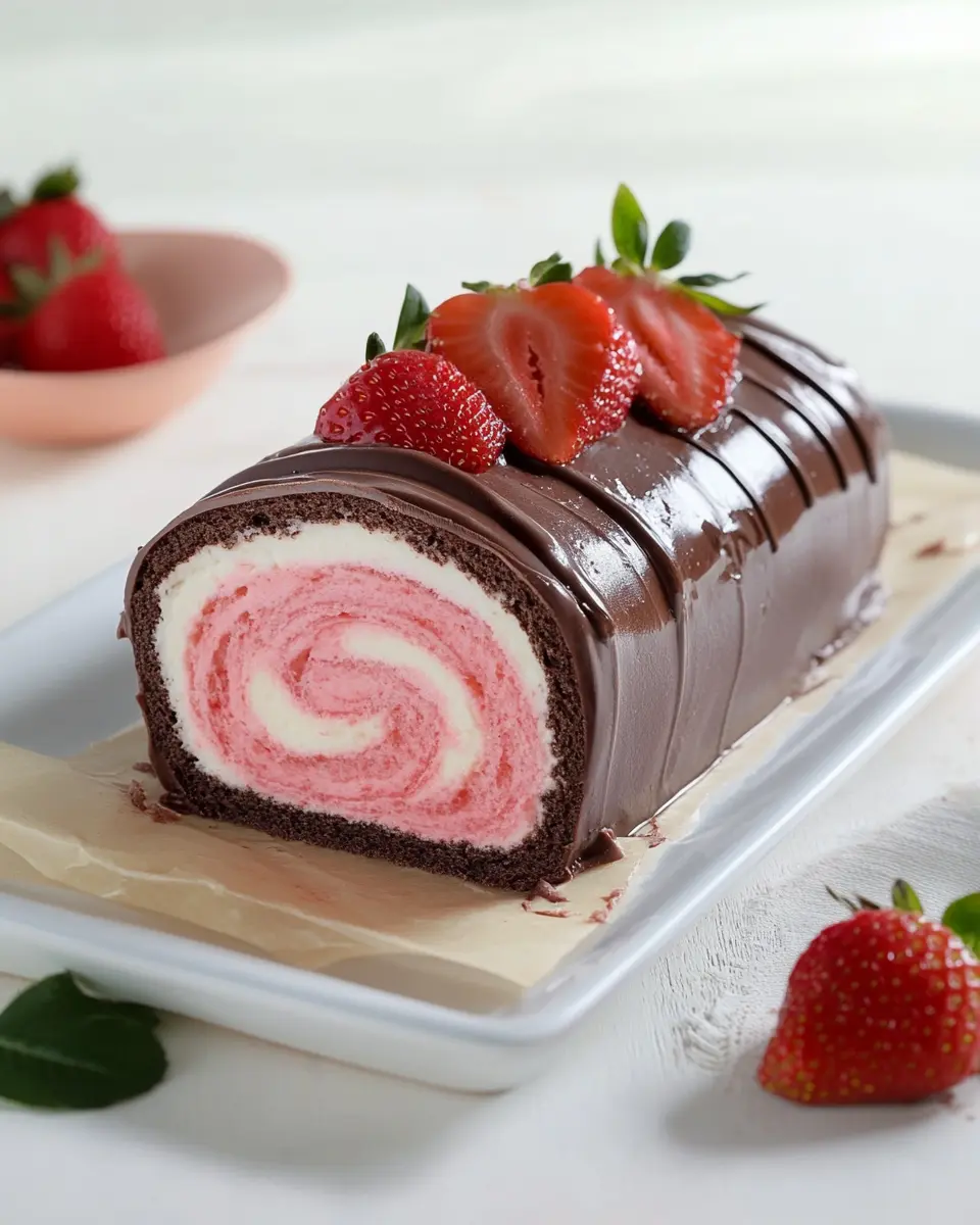 Yogurette Biskuitrolle: Irresistibly Choco-Strawberry Delight