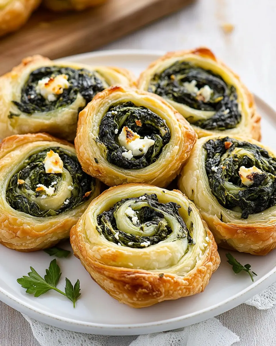Vegetarische Blätterteigschnecken mit Spinat und Feta Bliss 6