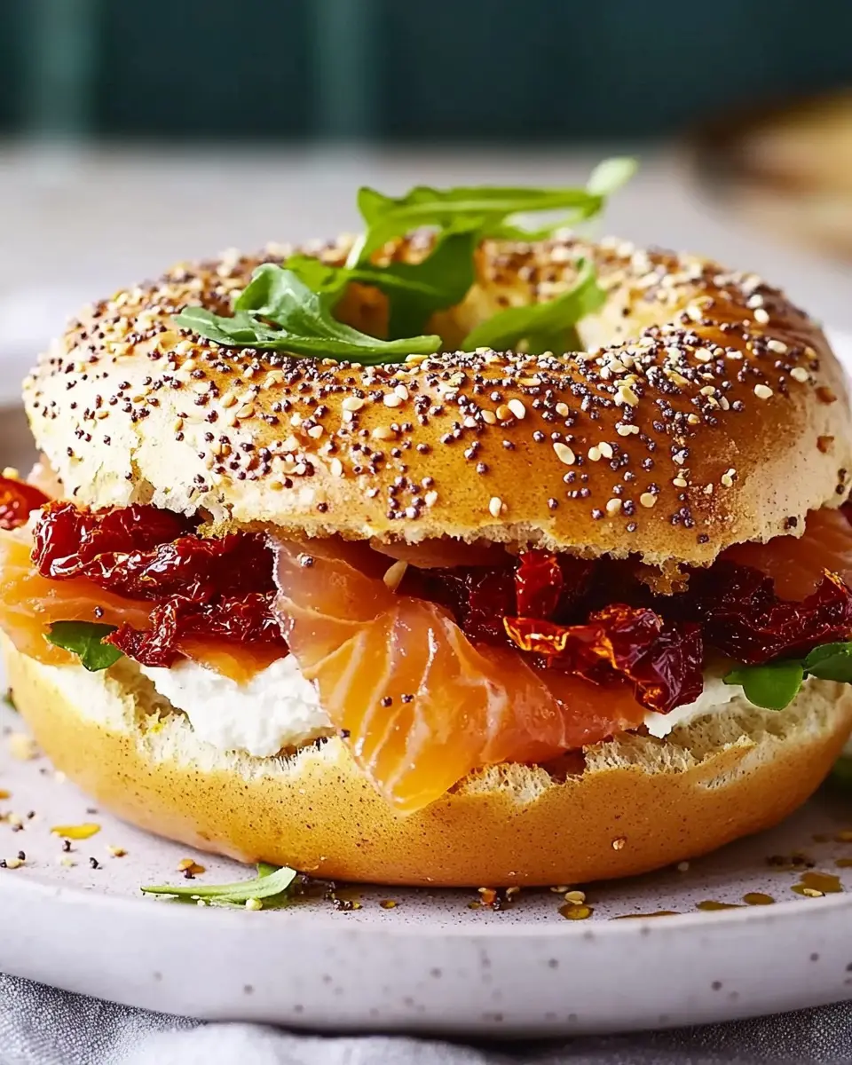 Vollkorn-Bagel mit Lachs und getrockneten Tomaten Bliss 5