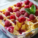 Waffel-Pudding-Auflauf mit Himbeeren First Image First Image