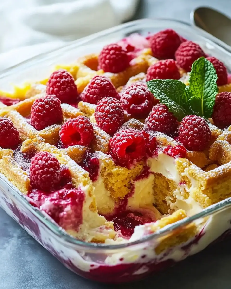 Waffel-Pudding-Auflauf mit Himbeeren: Indulgent Family Treat