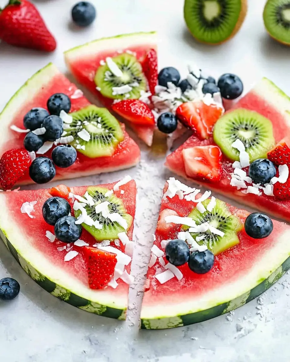 Wassermelonen-Pizza gesunder Sommersnack: Juicy and Fun!