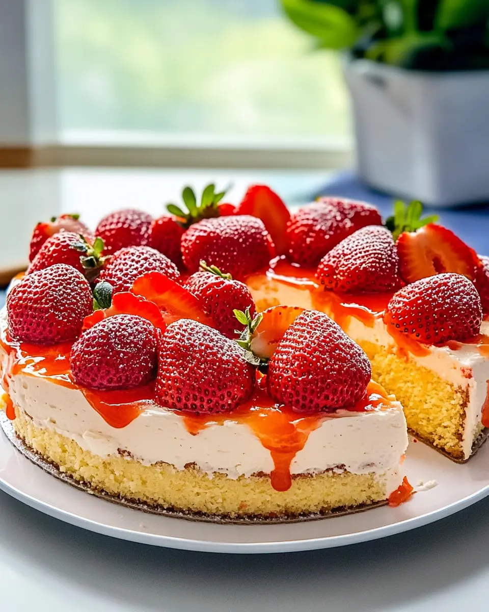 Fantakuchen mit Erdbeeren