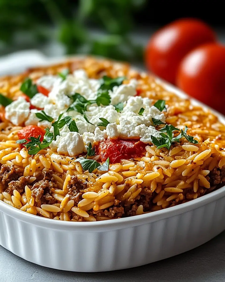 Griechischer Kritharaki-Hackauflauf mit Feta: A Cozy Delight