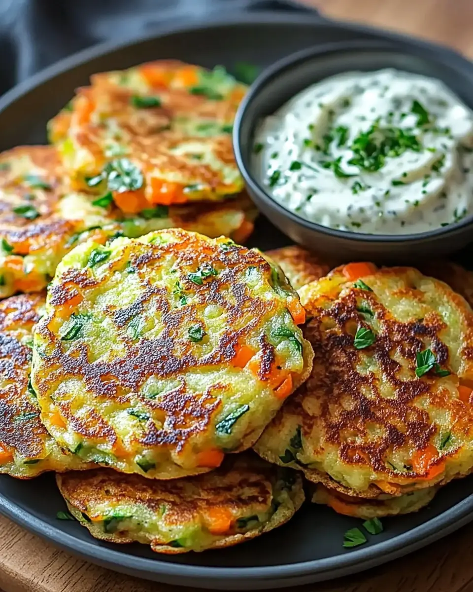 Gemüsepfannkuchen mit Kräuterdip: Irresistibly Fresh & Flavorful! 5