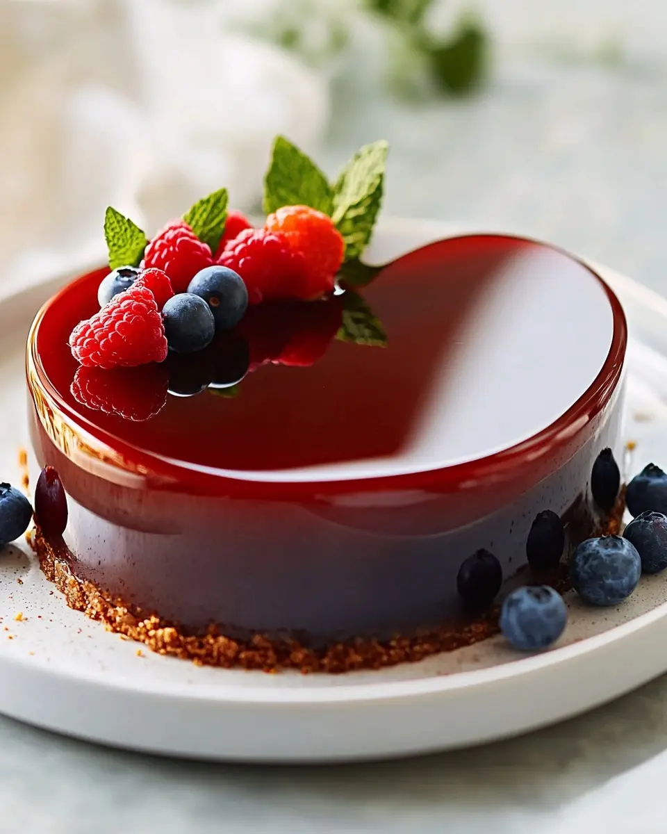 Spiegelglas Herz Torte mit Fruchtkern: Irresistibly Sweet Delight