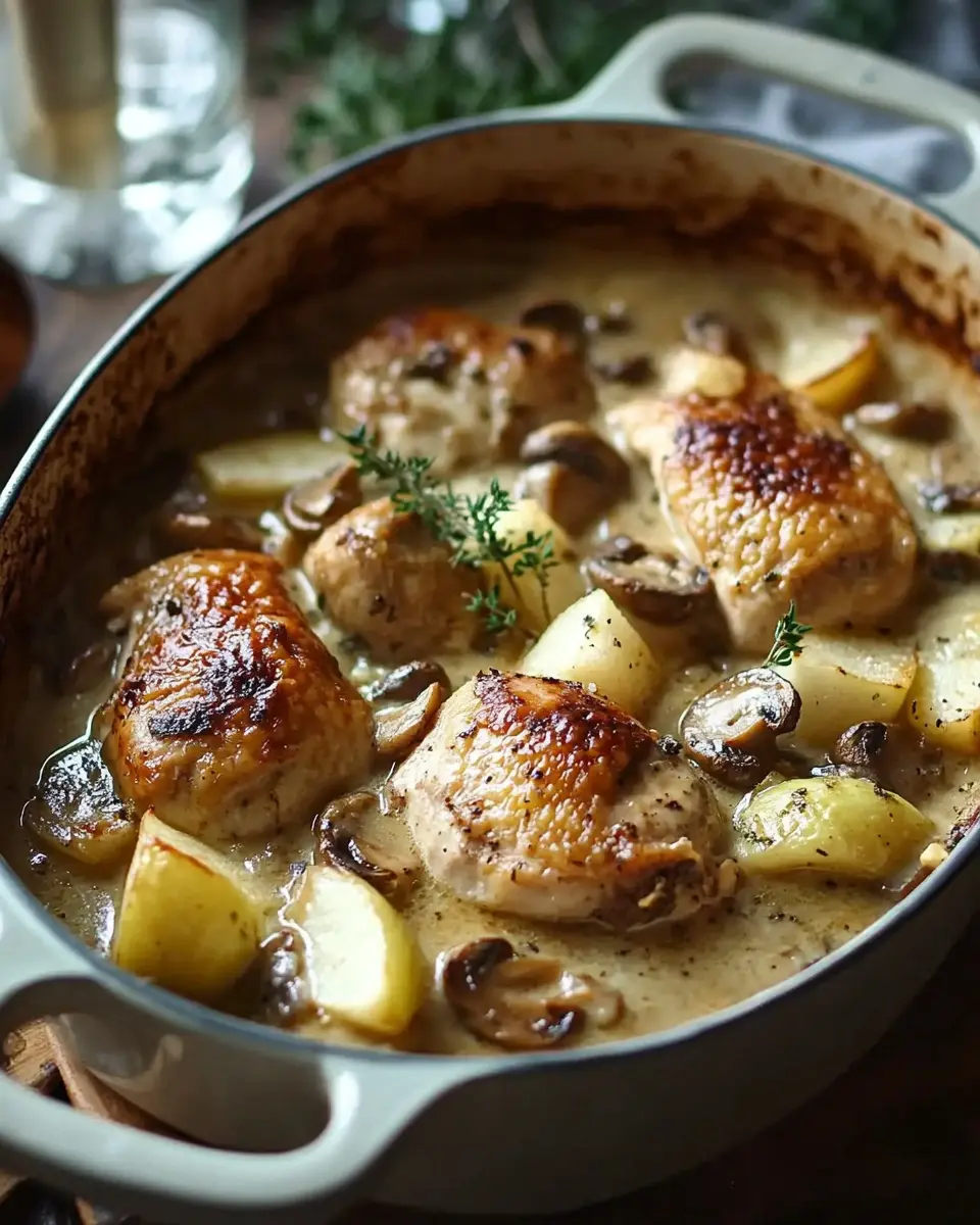 Französischer Hühnerauflauf à la Normande: Delightfully Rich Comfort