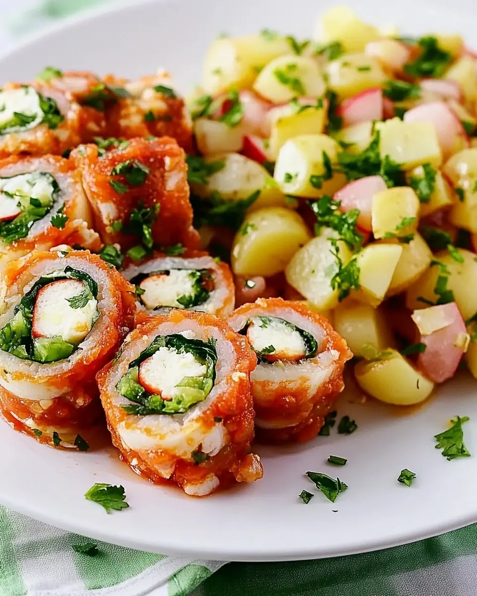 Salsa-Röllchen mit Sommer-Kartoffelsalat: A Fresh, Fun Delight