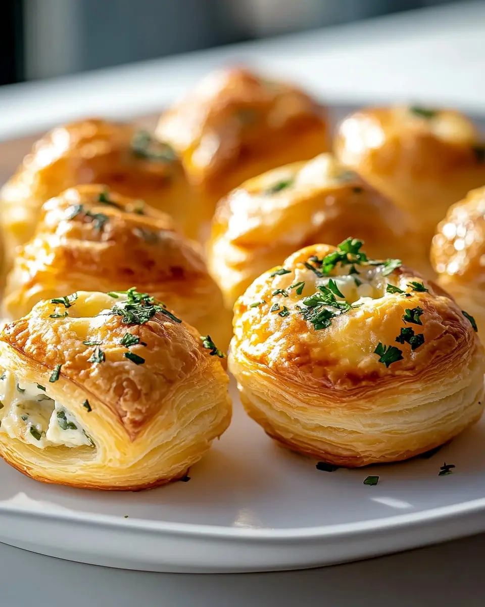 Käse-Kräuter Blätterteig-Häppchen