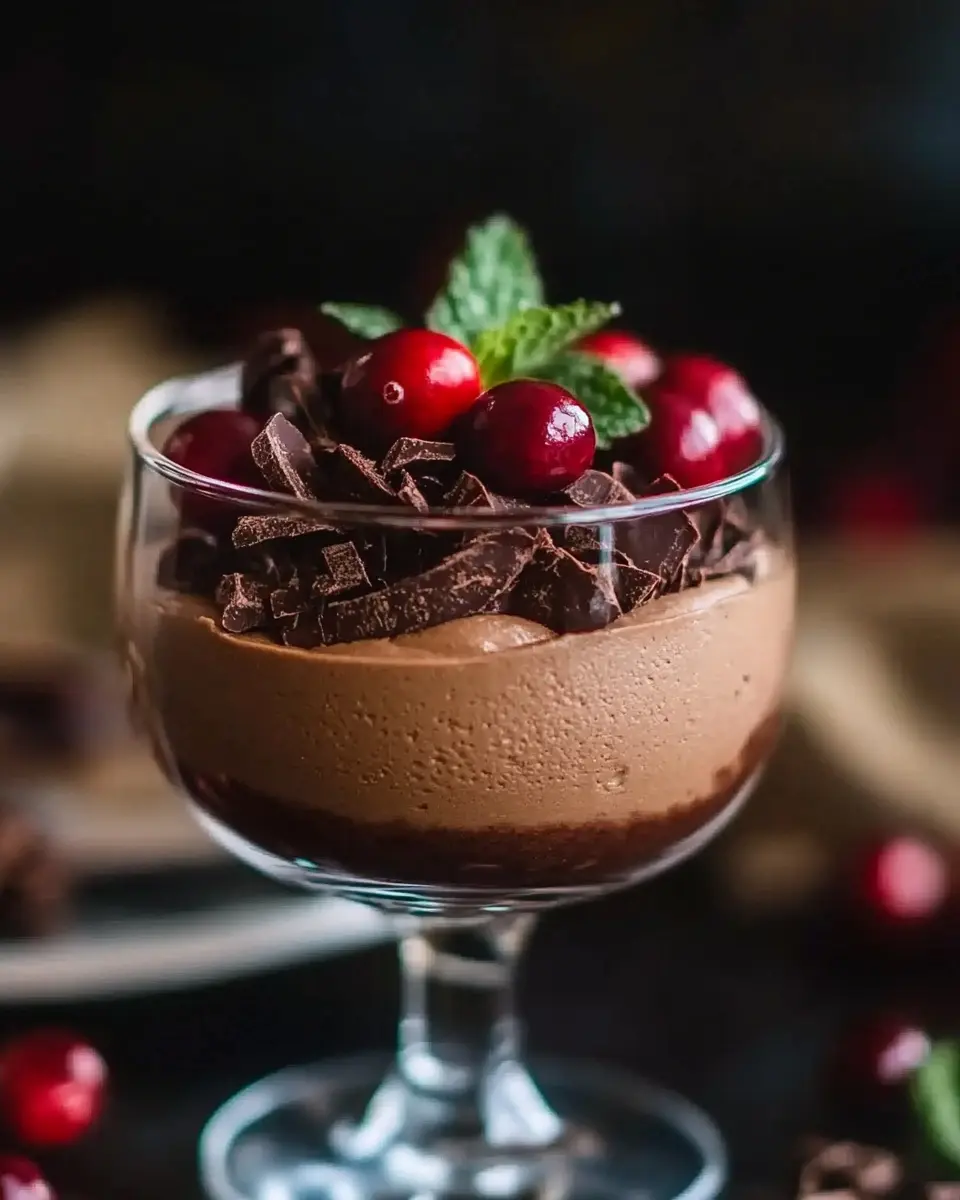 Himmlisch leichtes Mousse au Chocolat: Indulgent Cranberry Bliss