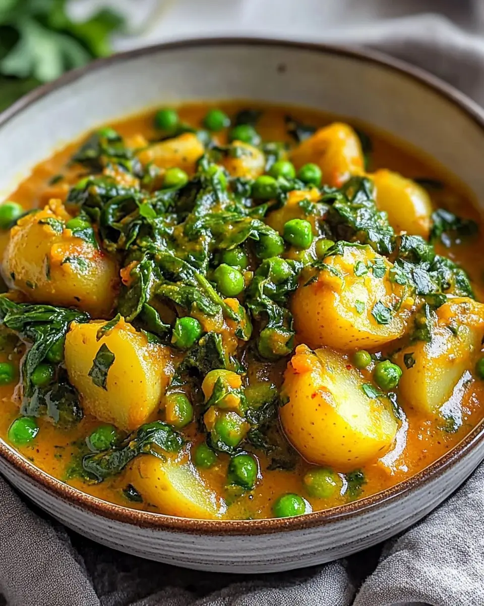 Veganes Kartoffelcurry mit Spinat und Erbsen: Einfach Genuss! 5