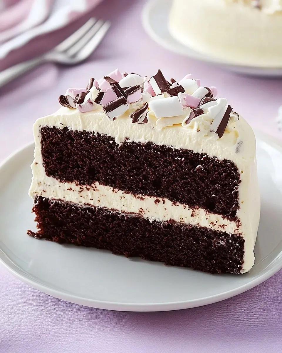 Schokoladenkuchen mit Marshmallow-Creme-Frosting Bliss