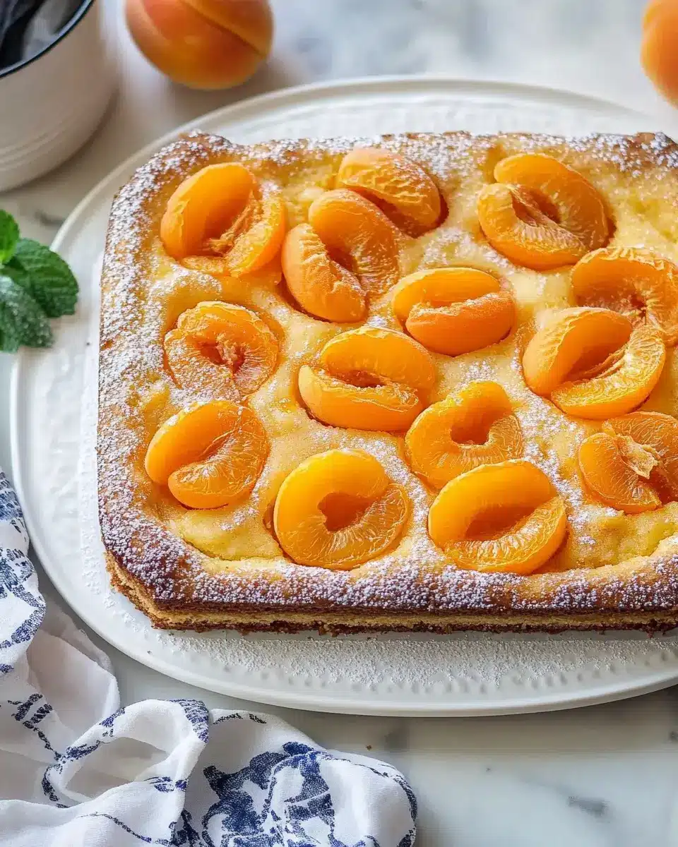Spanischer Aprikosenkuchen vom Blech
