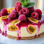 Gebackener Himbeer-Maracuja-Cheesecake First Image First Image