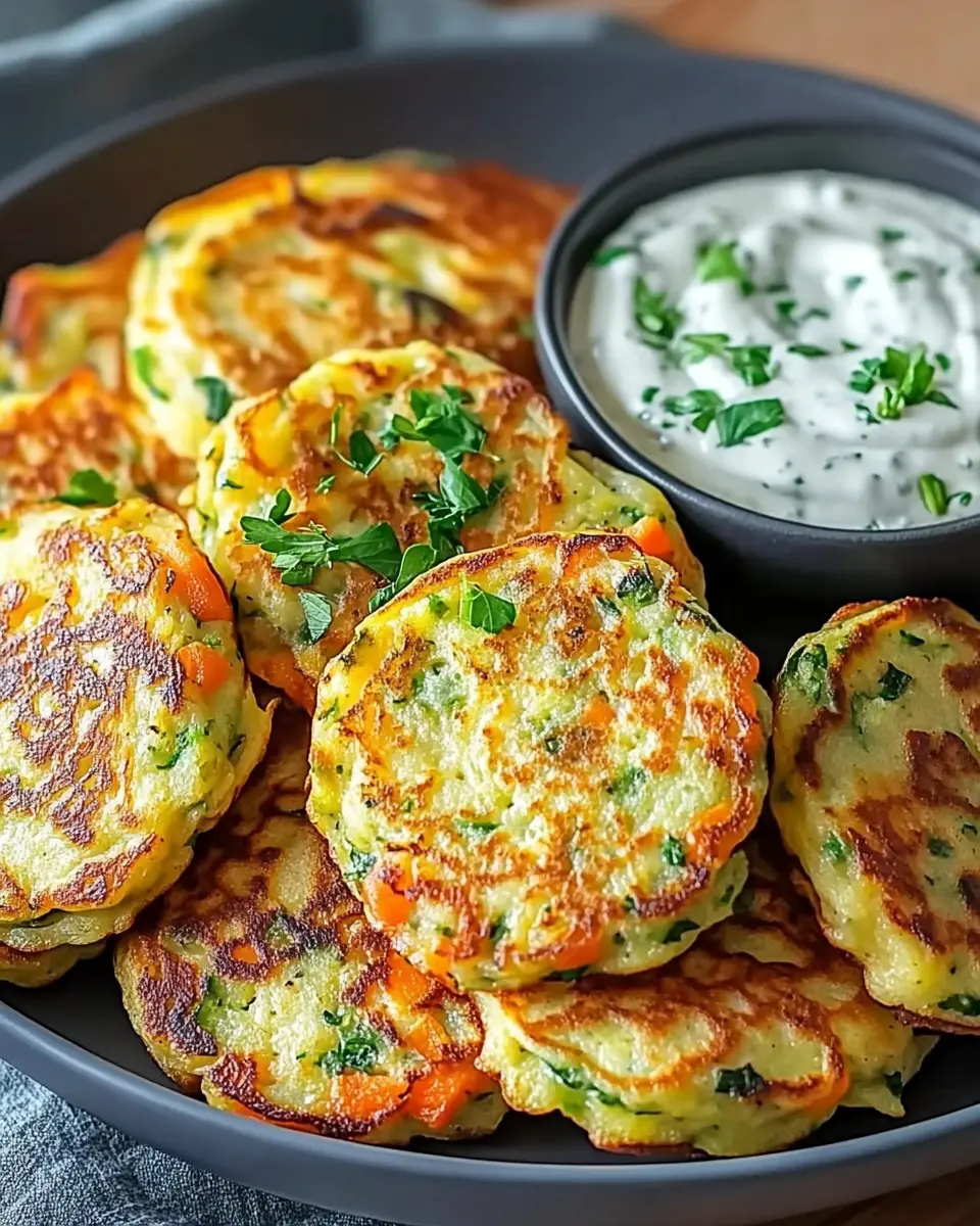 Gemüsepfannkuchen mit Kräuterdip: Irresistibly Fresh & Flavorful!