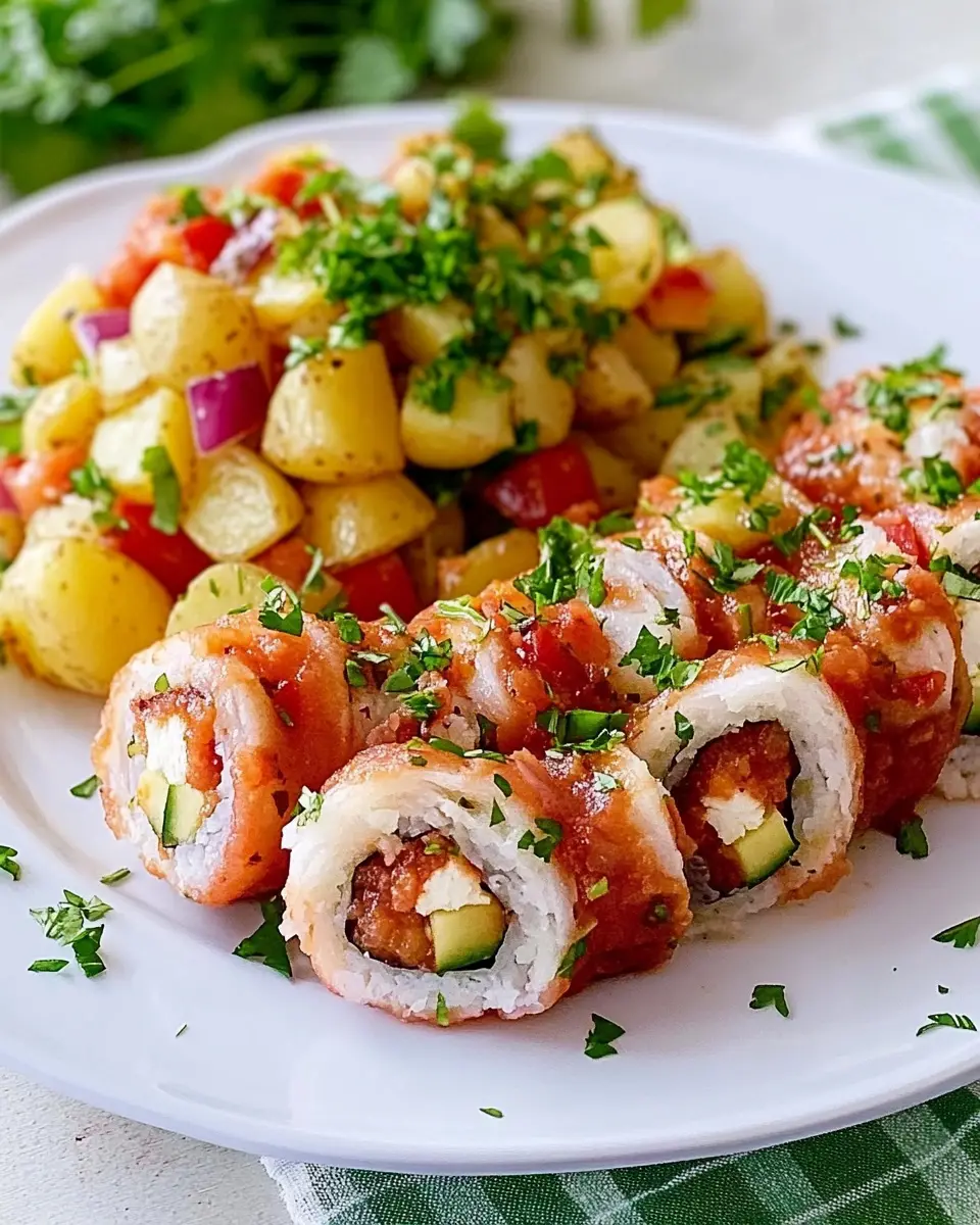 Salsa-Röllchen mit Sommer-Kartoffelsalat: A Fresh, Fun Delight