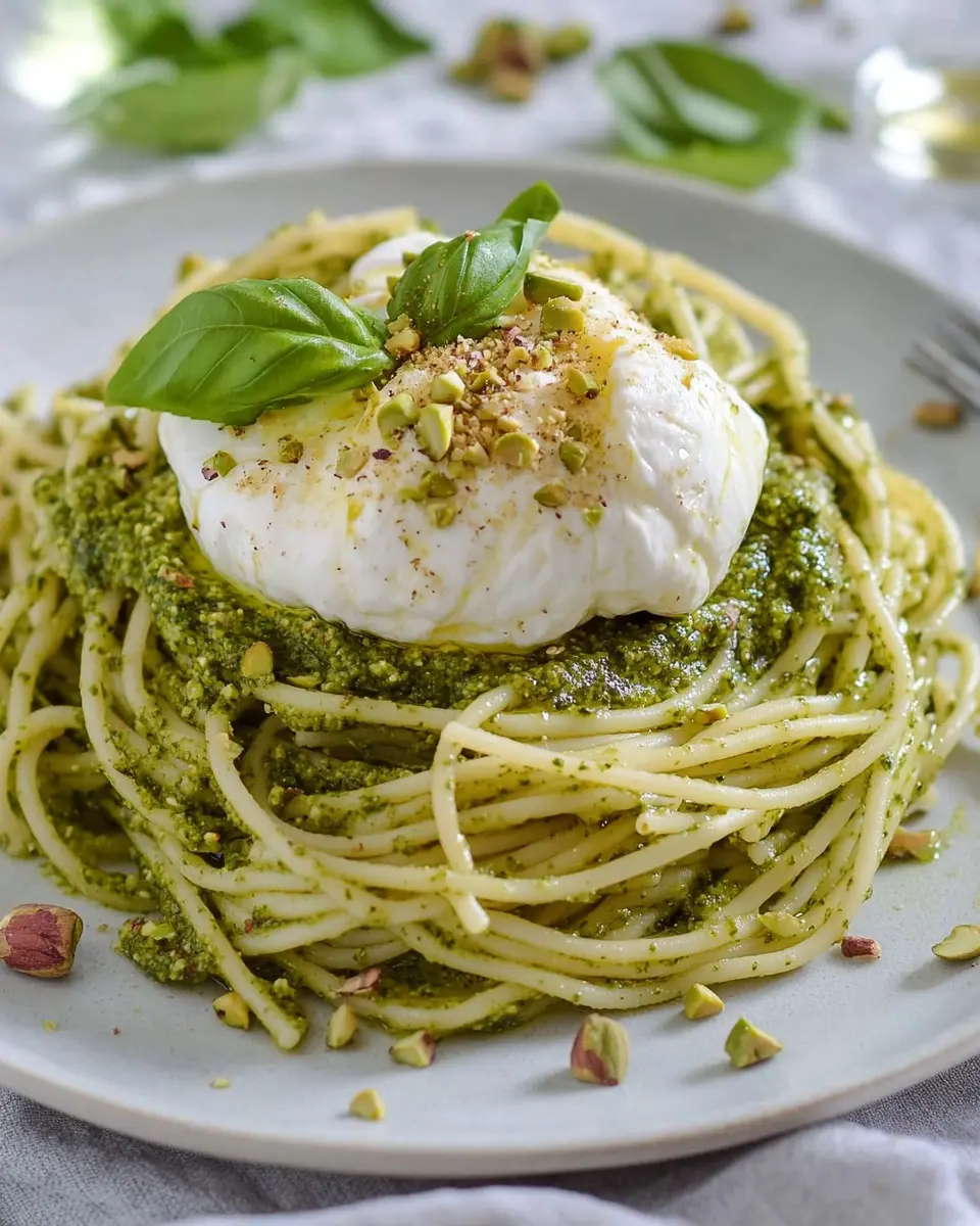 Pistazien-Pesto Pasta mit Burrata: The Best Creamy Delight
