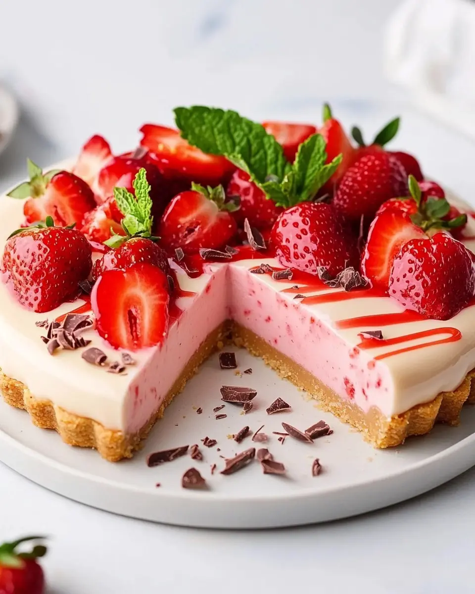 No-Bake Erdbeertorte: Creamy White Chocolate Delight