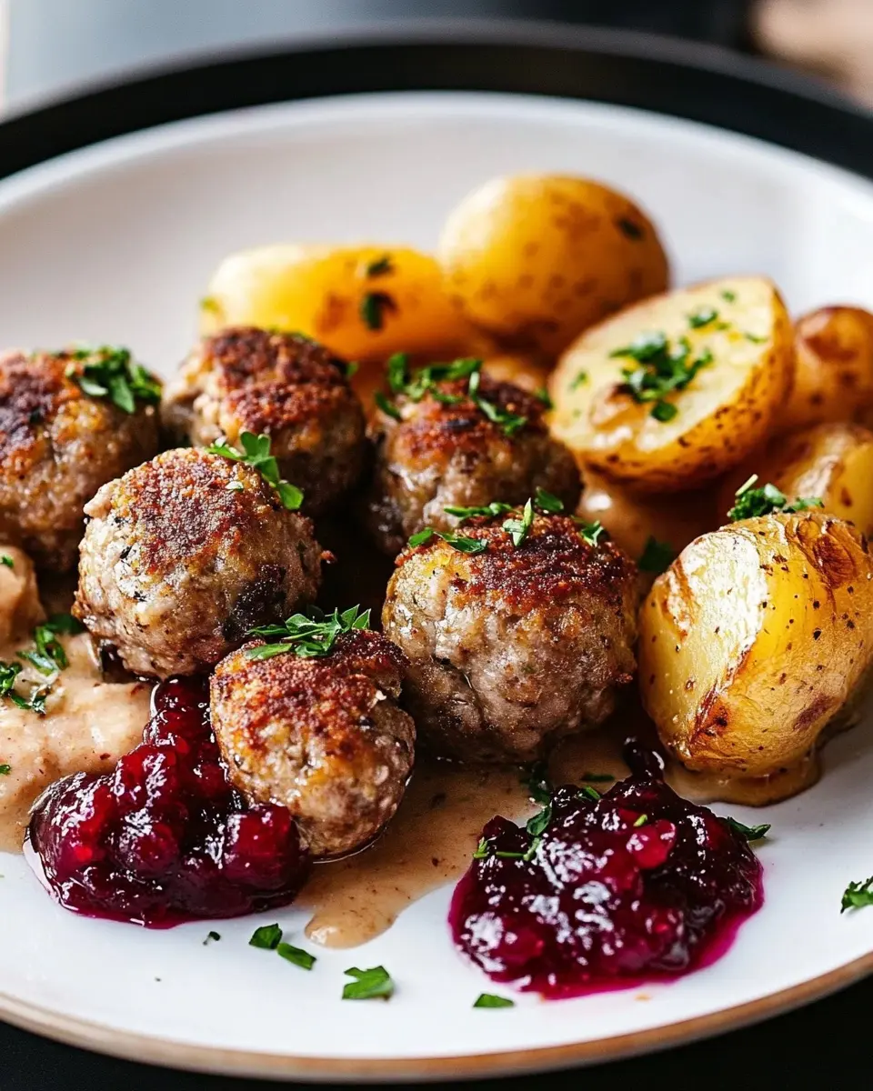 Köttbullar mit knusprigen Kartoffeln: A Cozy Dinner Delight
