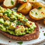 Würzige Toasts mit zerdrückter Avocado und Röstkartoffeln First Image First Image