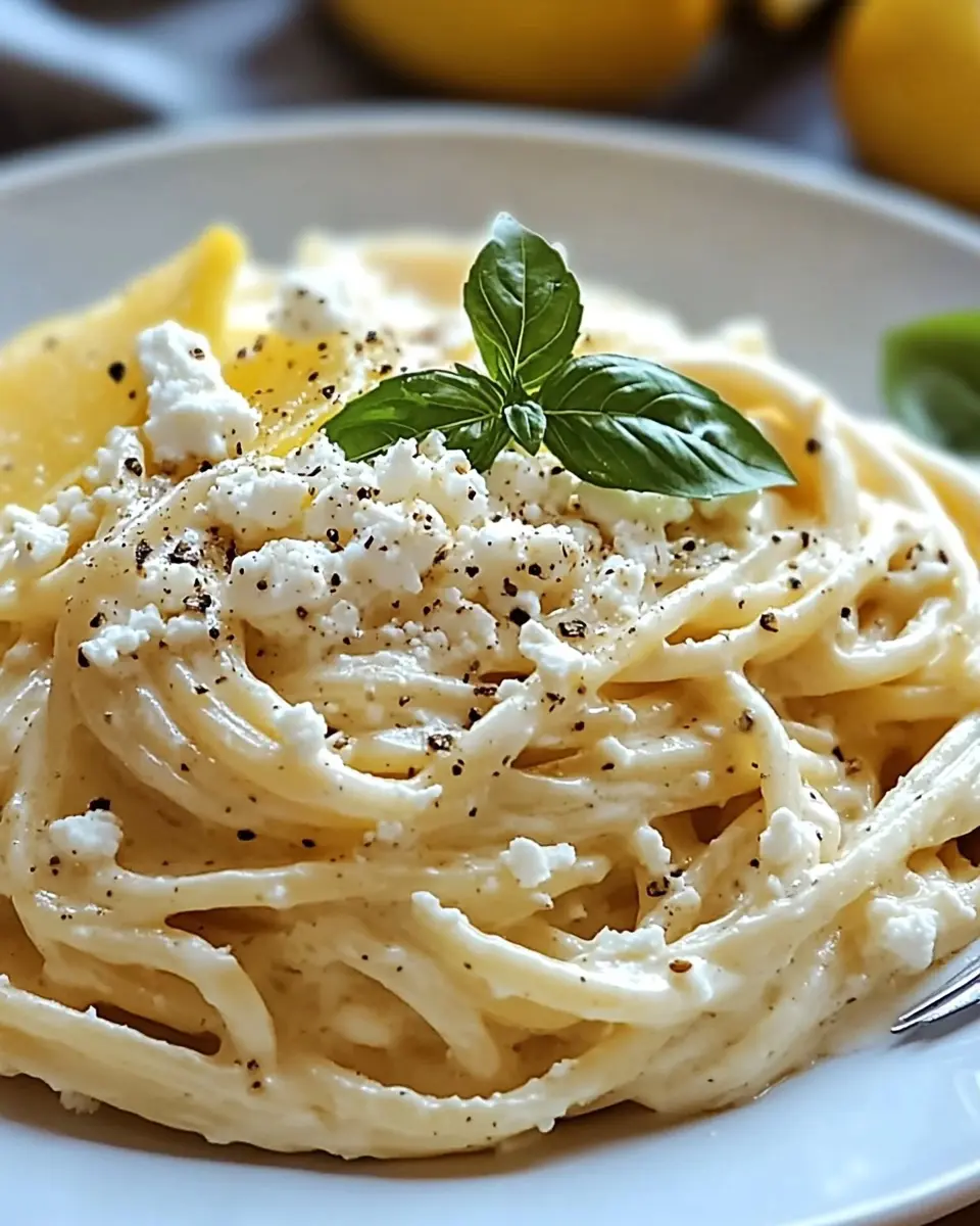 Cremige Zitronen-Feta-Pasta First Image First Image