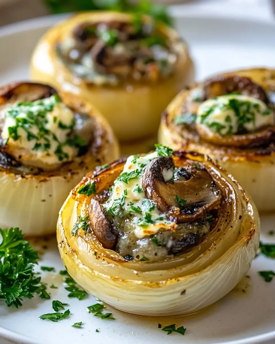 Zwiebelträume mit Pilzrahmfüllung und Petersilienbutter: Indulge in Comfort!