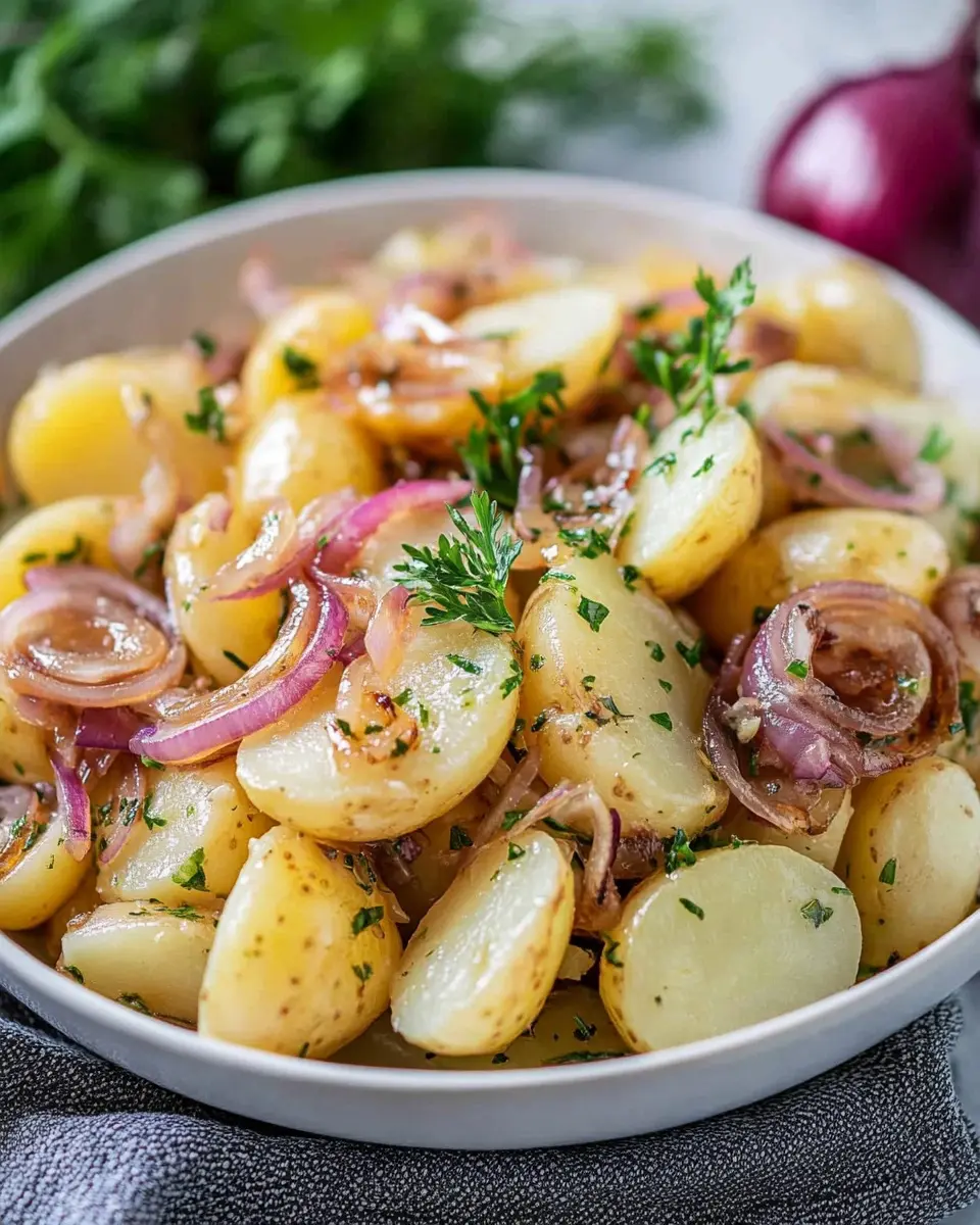 Klassischer Kartoffelsalat mit Karamellisierten Zwiebeln: Best Ever! 5 vnrtrqzvgsewp4230qqo