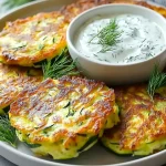 Zucchini-Krapfen mit Knoblauch-Dill-Joghurt-Sauce First Image First Image