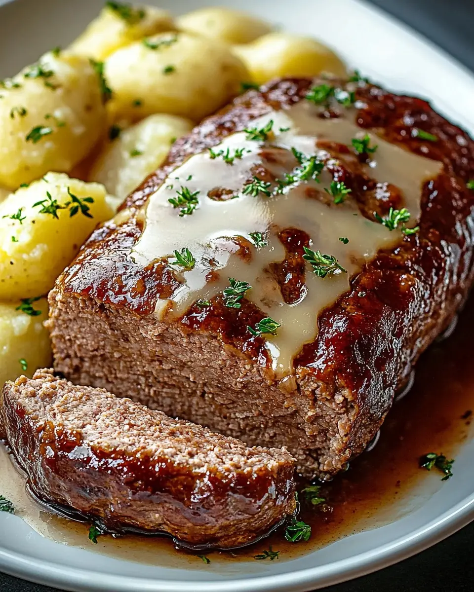 Köstlicher Hackbraten mit Kartoffeln in Sahne First Image First Image