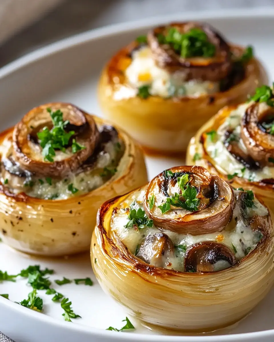 Zwiebelträume mit Pilzrahmfüllung und Petersilienbutter: Indulge in Comfort!