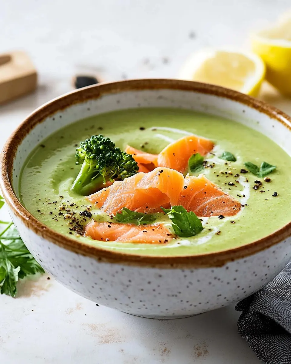 Brokkolicremesuppe mit Lachsstreifen: A Creamy Delight Awaits