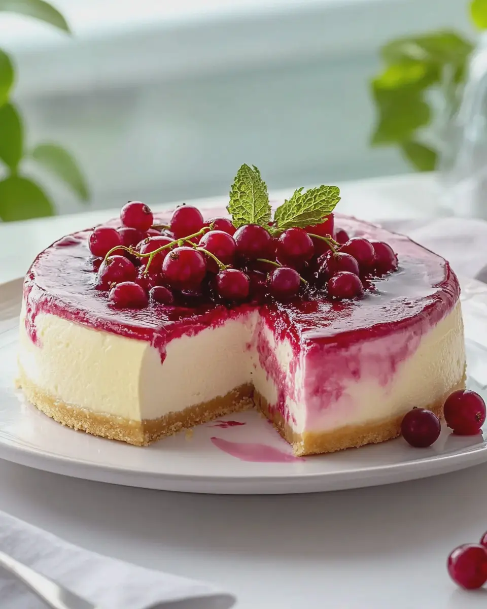 Käsekuchen mit Frischkäse-Johannisbeer-Topping: Simply Divine!