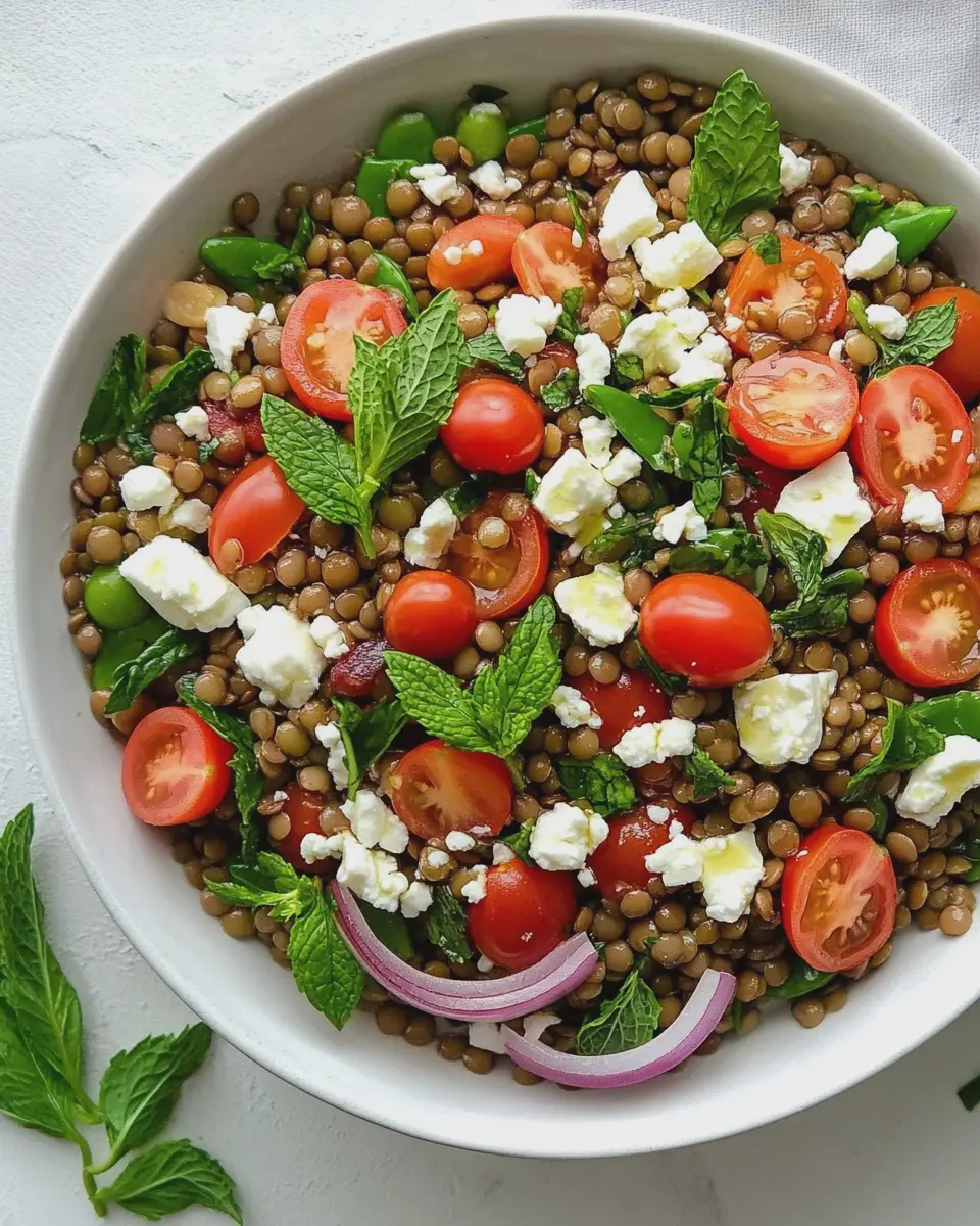 Orientalischer Linsensalat mit Feta: Fresh, Flavorful & Fun!