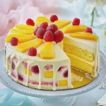 Mango-Himbeer-Torte mit weißer Schokolade First Image First Image