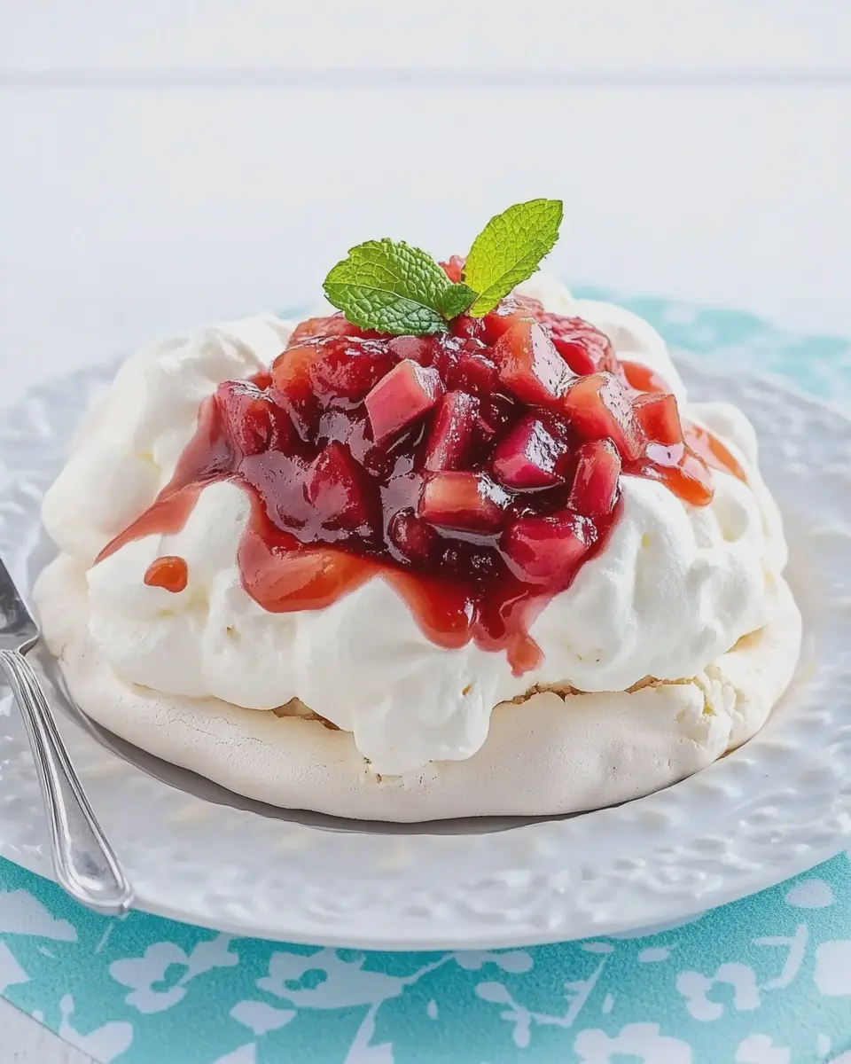 Pavlova mit Rhabarberkompott: Indulge in Heavenly Flavors 5