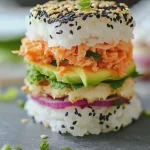 Sushi Burger mit Pulled Surimi und Spicy Mayo First Image First Image