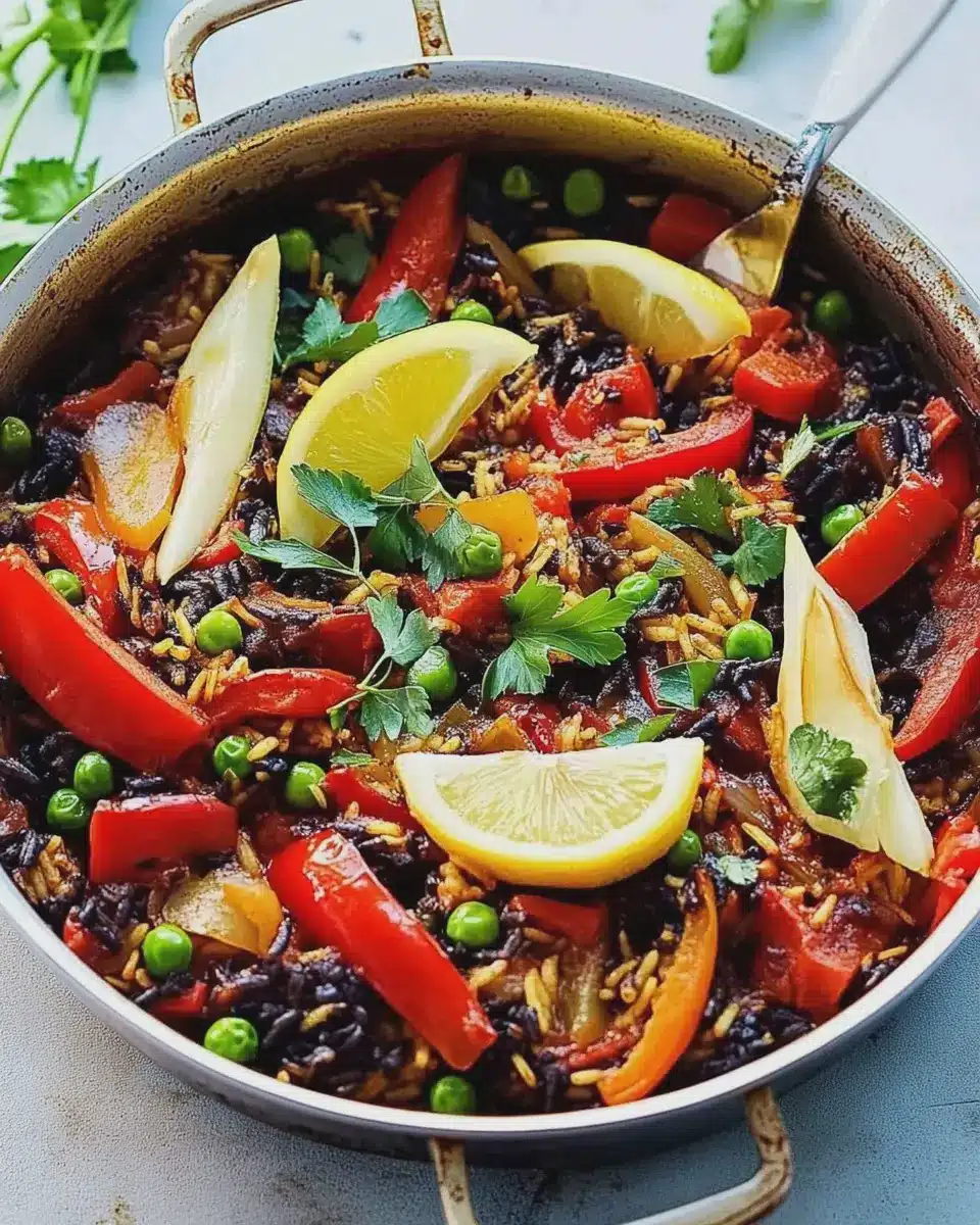Paella de Verduras: A Bold Twist with Black Rice Bliss