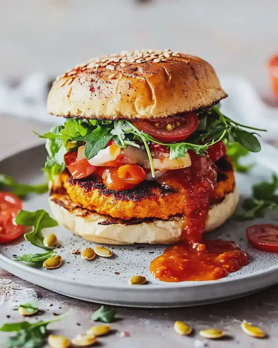 Spicy Pumpkin-Burger: Indulge in Bold Flavors with Tomato Chutney