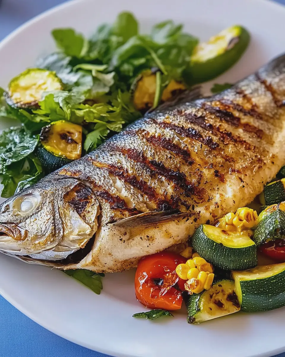 Gegrillte Dorade mit mariniertem Gemüse: A Juicy Delight!