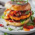 Spicy Pumpkin-Burger mit fixem Tomaten-Chutney First Image First Image