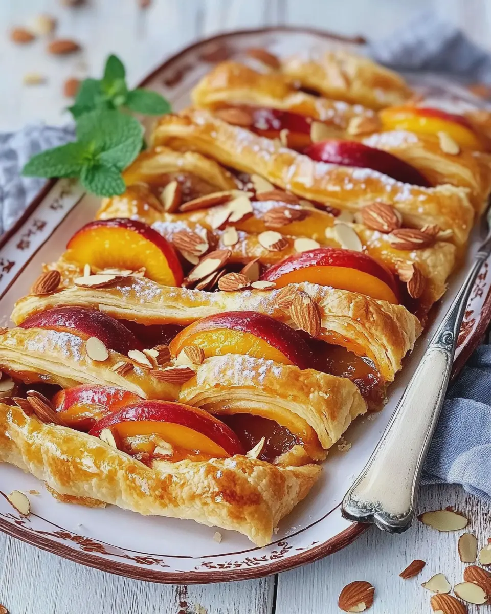 Blätterteig-Nektarinenstreifen mit Mandelkrokant: Irresistibly Sweet!