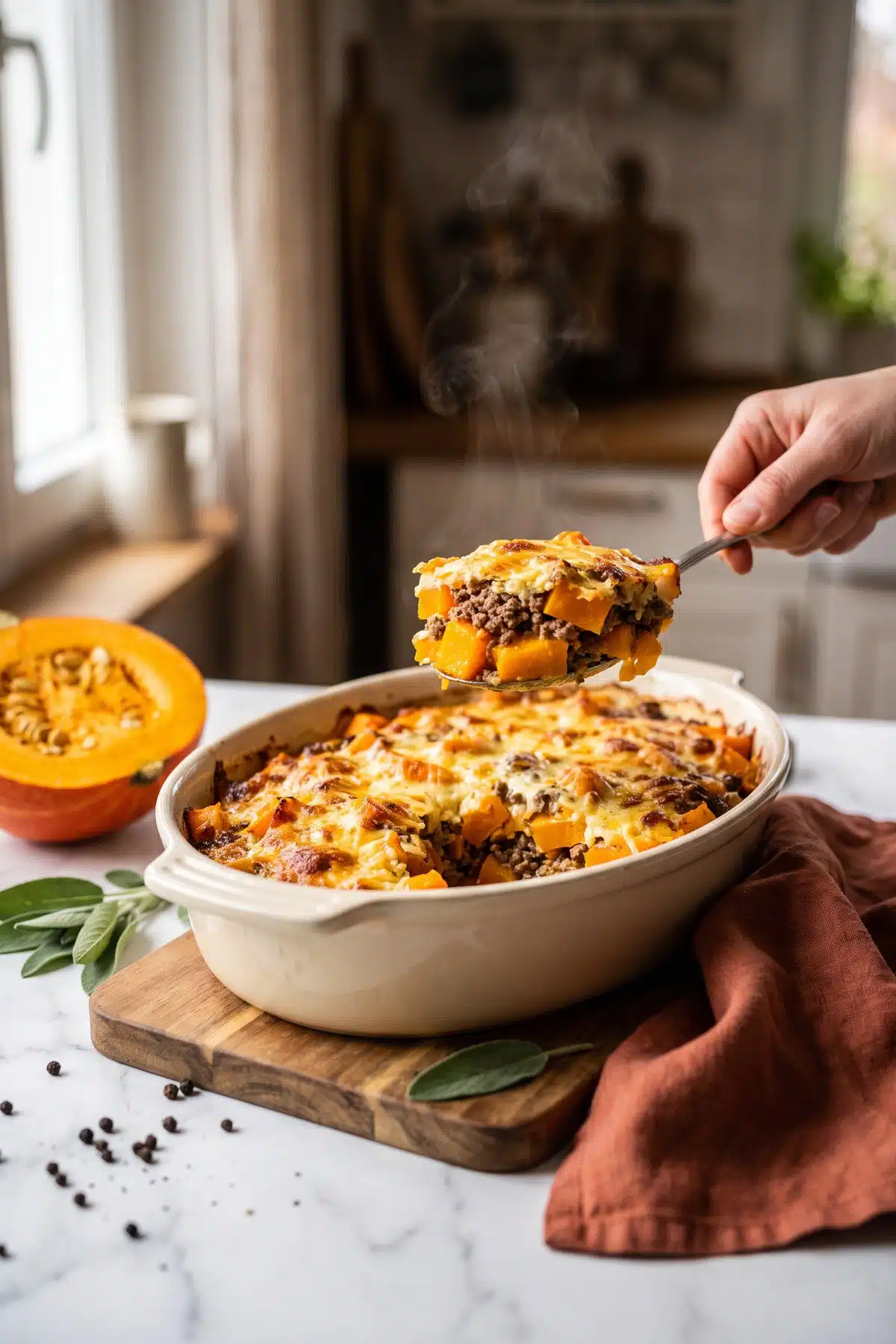 Kürbisauflauf mit Hackfleisch